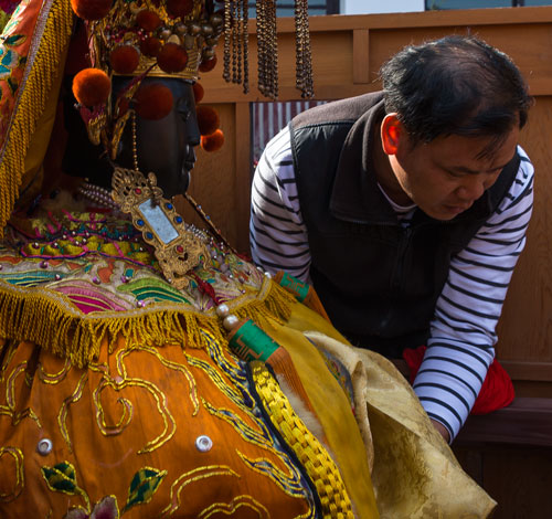 Mazu Statue before a ceremony